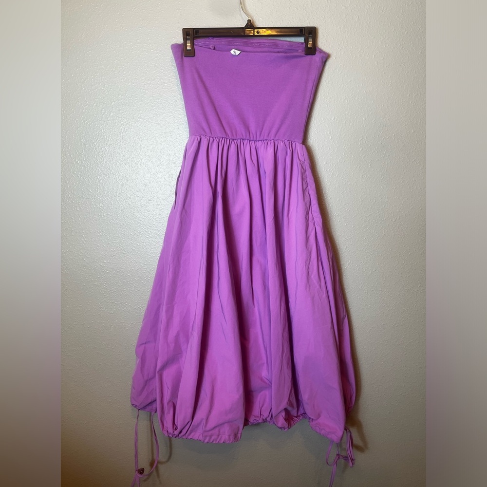 Anthropologie Daily Practice Strapless MIDI Active Dress in Purple Size S - Picture 5 of 7